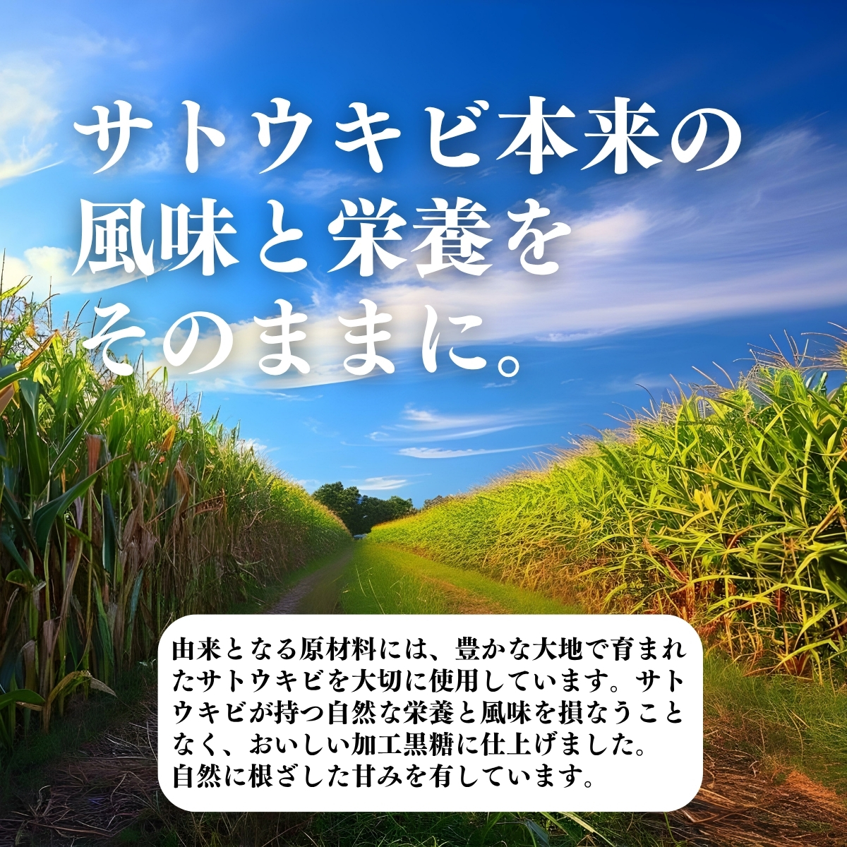 サトウキビ本来の風味と栄養をそのままに。
