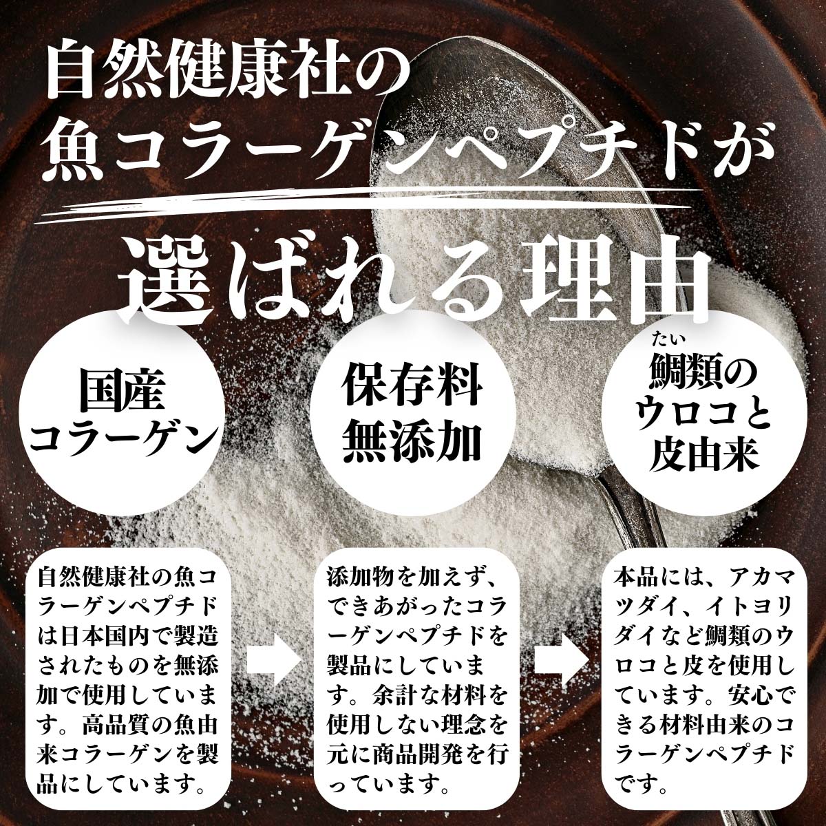 自然健康社の魚コラーゲンペプチドが選ばれる理由