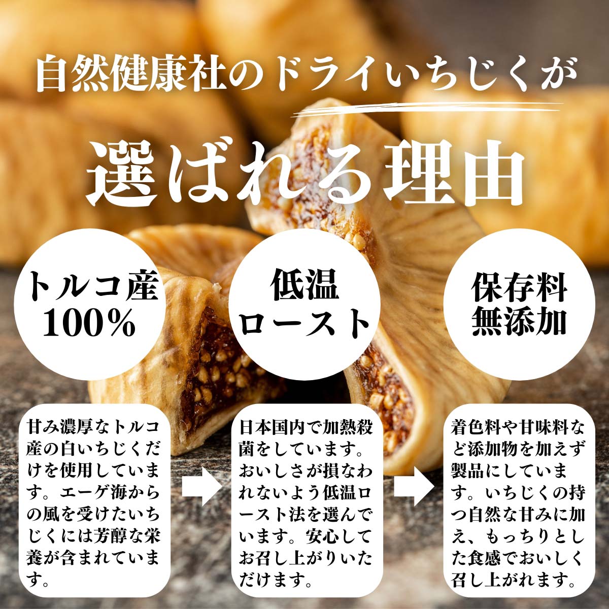 自然健康社のドライいちじくが選ばれる理由