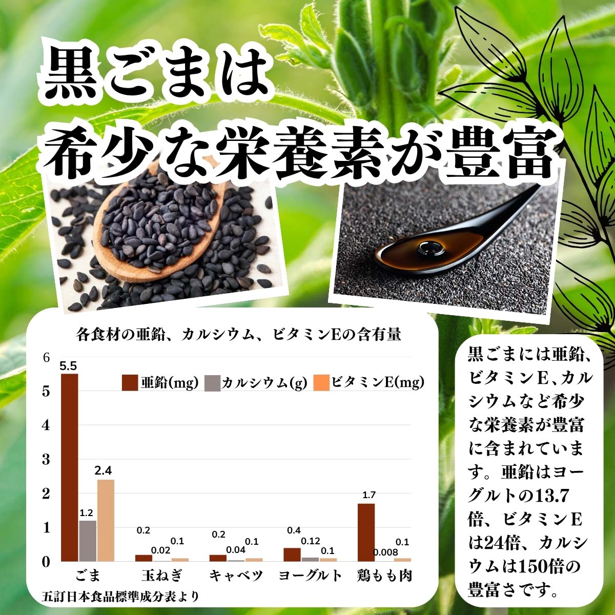 黒ごまは希少な栄養素が豊富