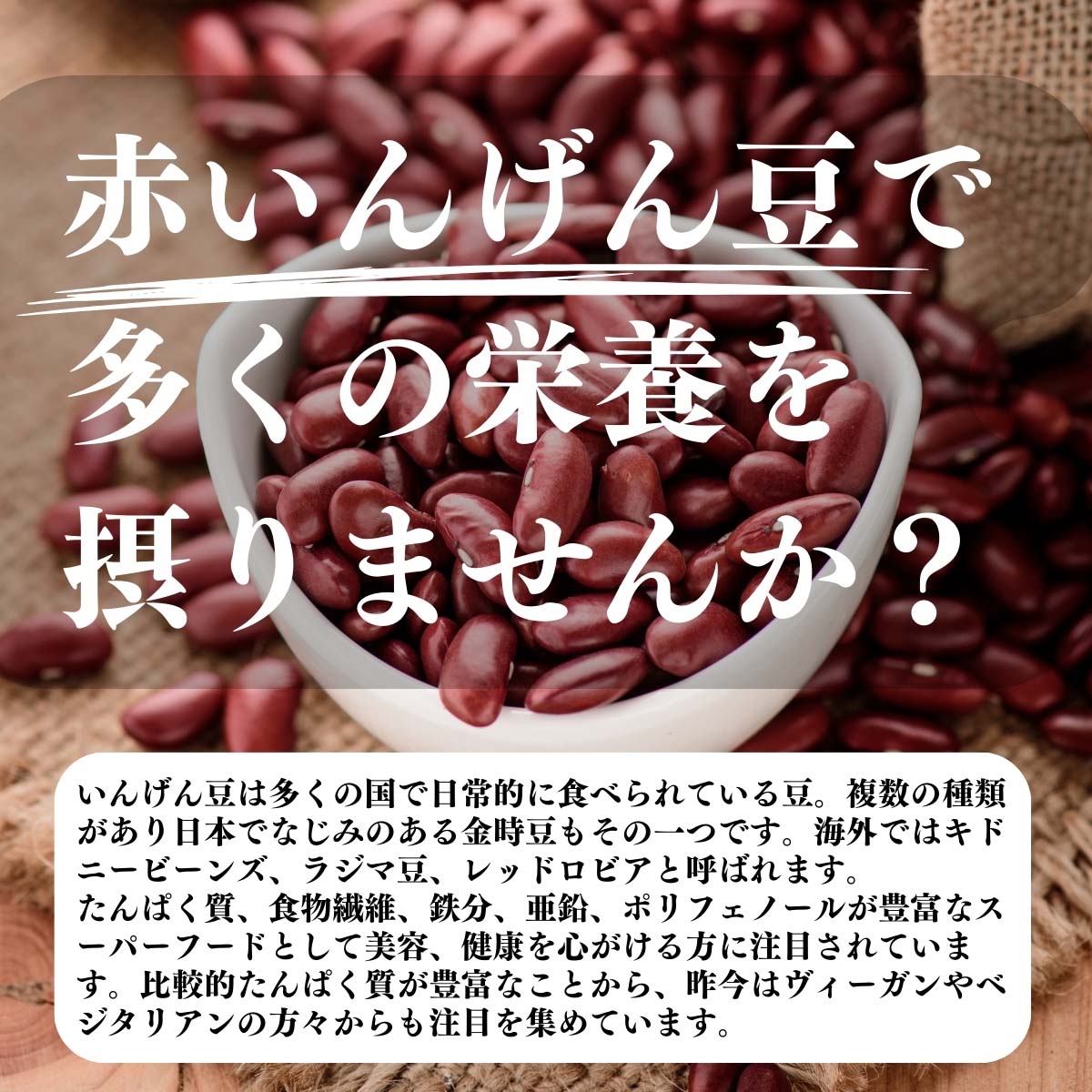 赤いんげん豆で多くの栄養を摂りませんか？