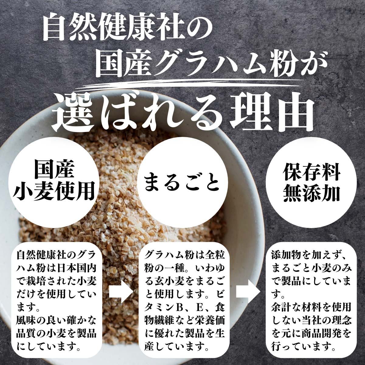 自然健康社の国産グラハム粉が選ばれる理由