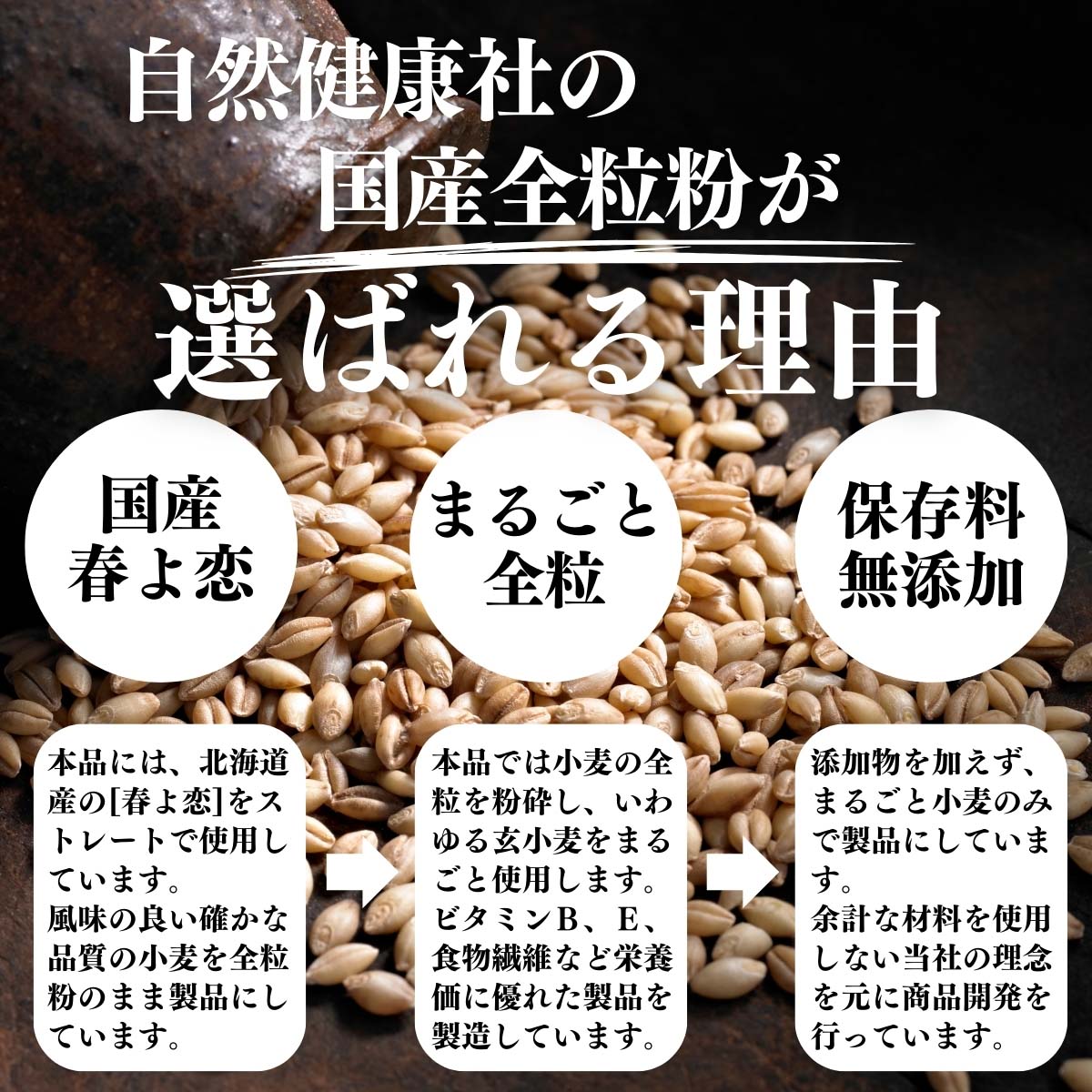 自然健康社の全粒粉が選ばれる理由