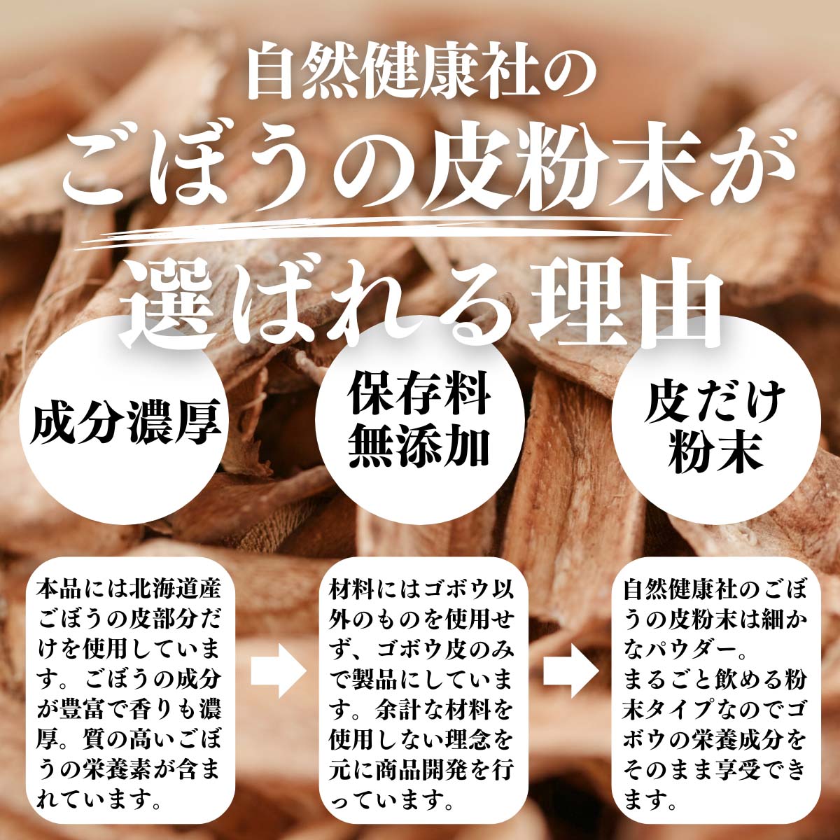 ごぼうの皮粉末が選ばれる理由