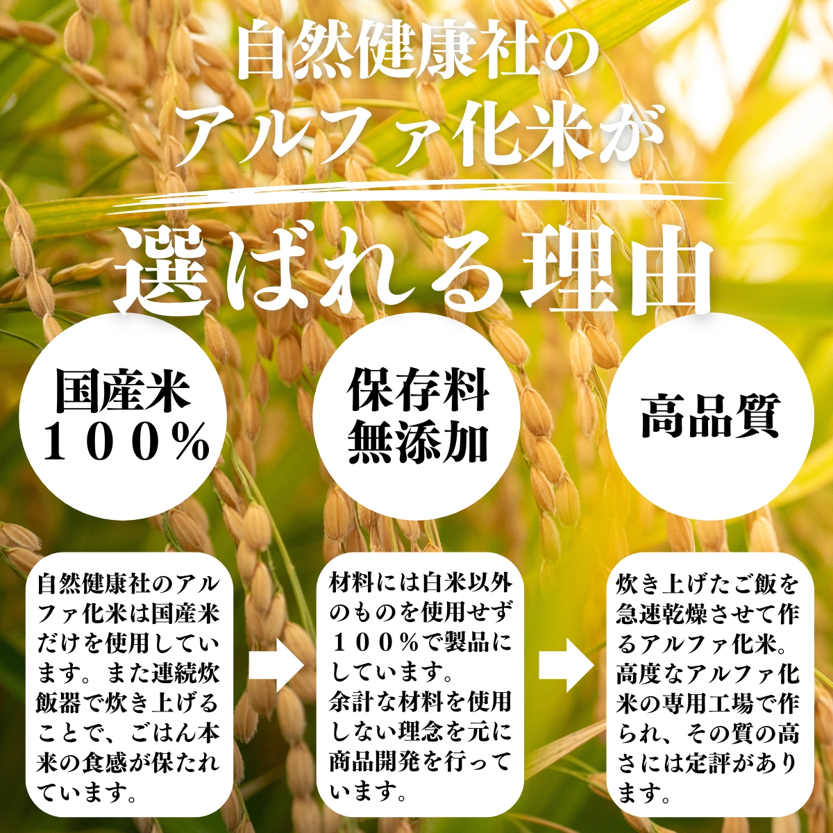 アルファ化米が選ばれる理由