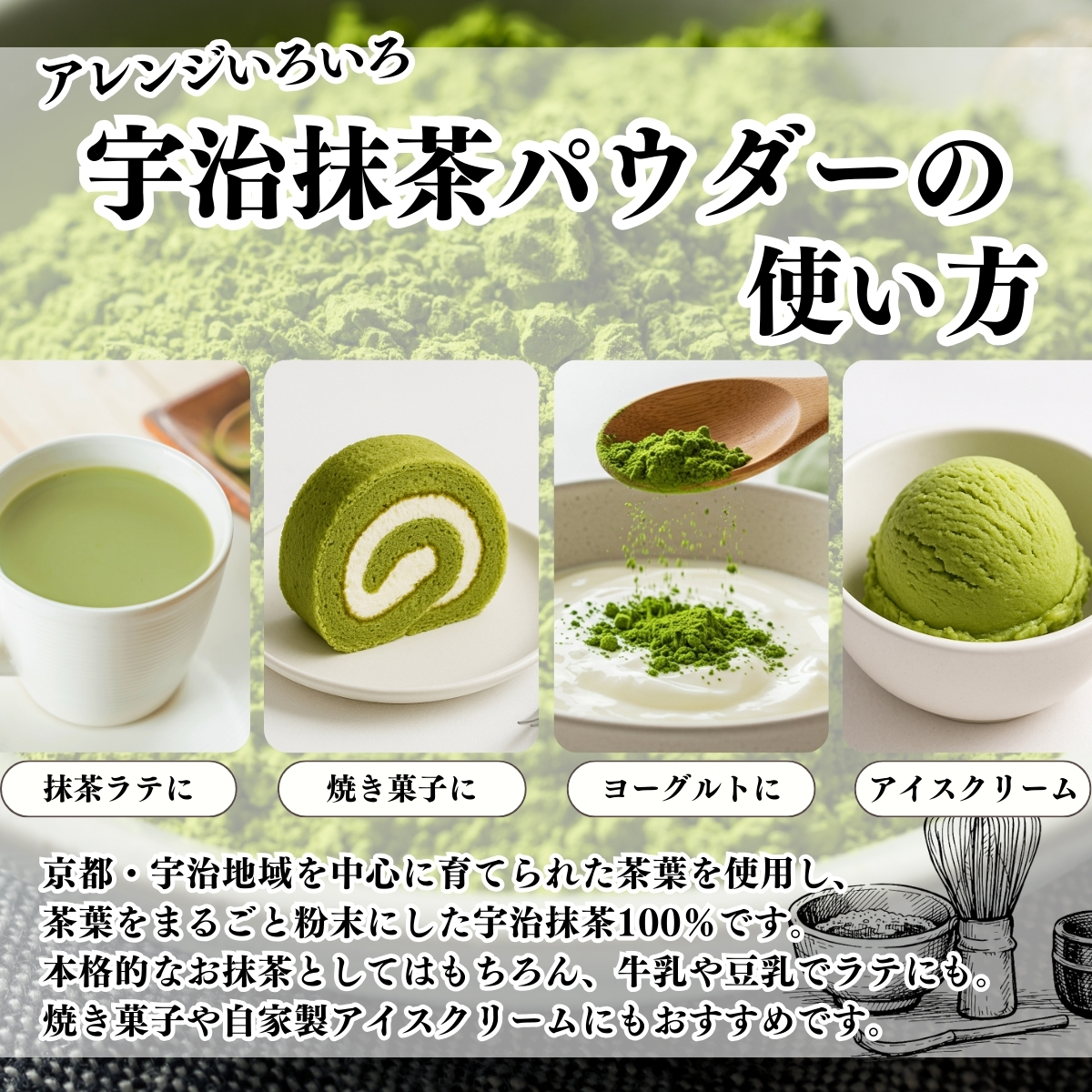 宇治抹茶パウダー使い方